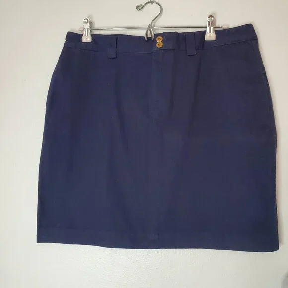 Lauren Ralph Lauren Women's Size 12 Navy Skirt Barbados French Nautical Pockets - Picture 6 of 10